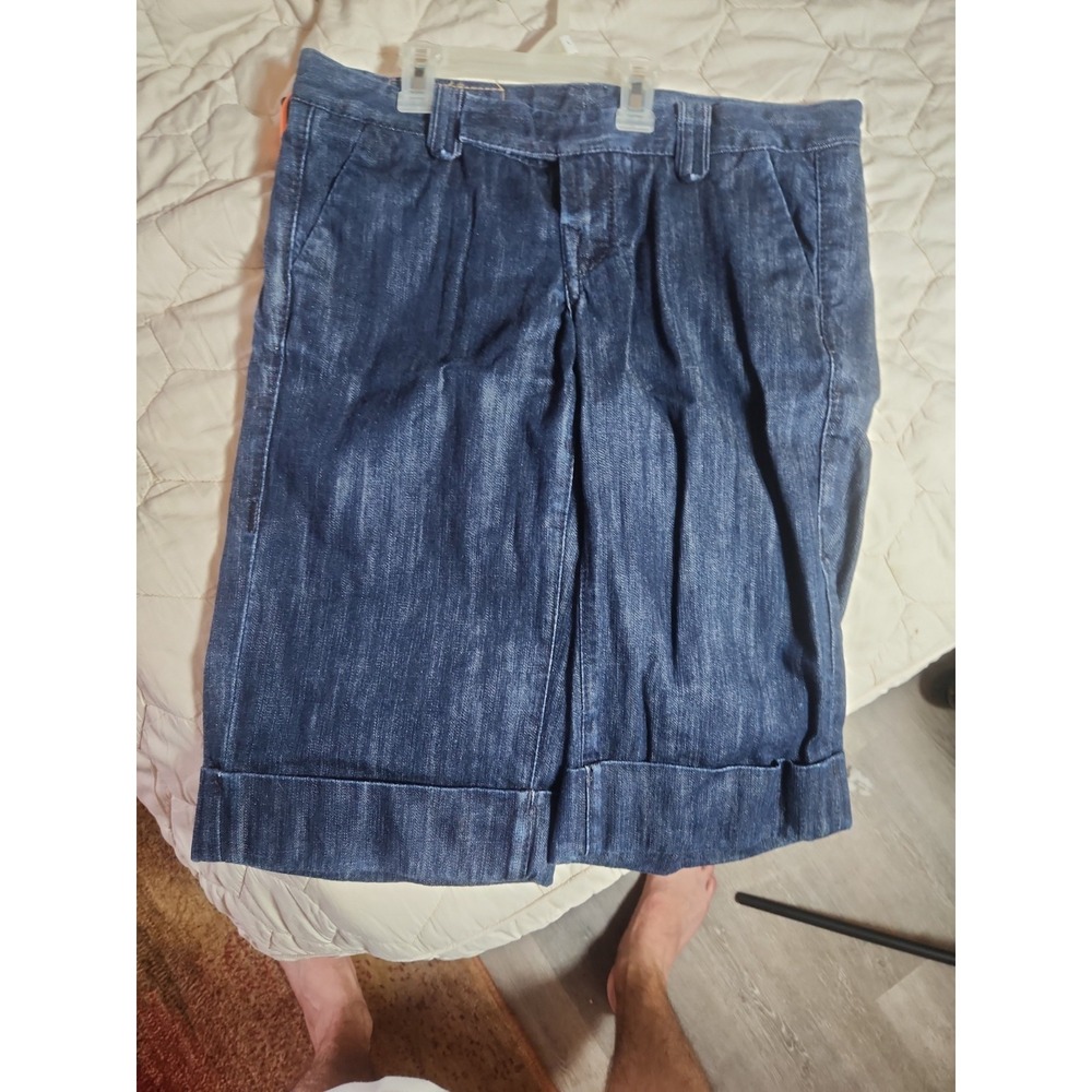 True Religion Ladies Cuffed Crop Pant Dark Denim Size 28